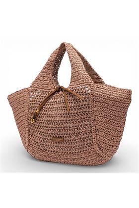 Borsa Gianni Chiarini in paglia crochet colore rosa antico. GIANNI CHIARINI | 11953-BLUSH